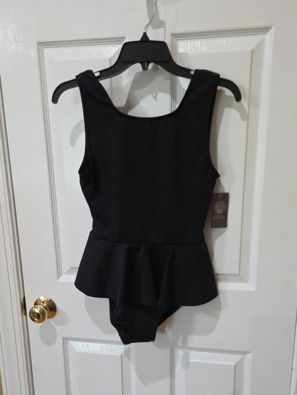 Vince Camuto Black Peplum One-Piece Swimsuit